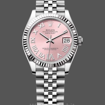 Replique Rolex Day Date 36-118139 0097 unisexe, or blanc, cadran argenté, bracelet cuir bleu Silver