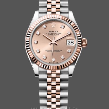 Replique Rolex Datejust 31-M278271 0024, cadran diamant rose, Cadran or rose pour femme