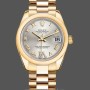 Replique Rolex Datejust 31-178248 pour femme, Silver VI, Diamond Dial, 18K Yellow Gold, Silver Dial