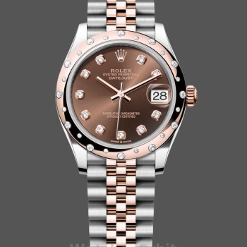 Replique Rolex Datejust 31mm Rose Gold Chocolate Diamond Dial m278341rbr 0028 Chocolate Dial pour femme