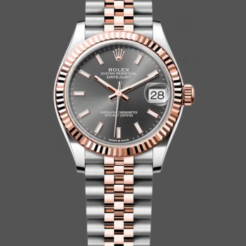 Replique Rolex Datejust 31-278271 0018 pour femme, bicolore, cadran ardoise cannelé, jubilé, ardoise