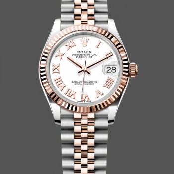 Replique Rolex Datejust 31-278271 0002, cadran blanc à chiffres romains, Femmes Blanc