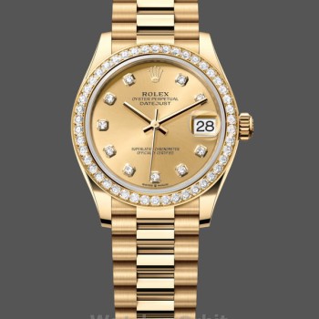 Replique Rolex Datejust 31mm Champagne Cadran or jaune 278288RBR 0005 Cadran champagne pour femme