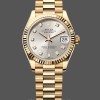 Replique Rolex Datejust 31-M278278 pour femme, or jaune, cadran argenté à diamants, cadran argenté pour femme