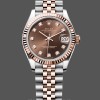 Replique Rolex Datejust 31-278271 0028, bicolore, lunette cannelée, jubilé, chocolat, pour femme