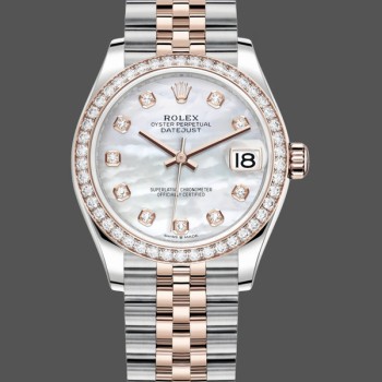 Replique Rolex Datejust 31-278381RBR pour femme, 31mm, acier inoxydable et or rose, diamant MOP, Jubilee Mop