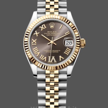 Replique Rolex Datejust 31-278273 0018, acier inoxydable et or jaune, Grey VI Roman Jubilee, femmes, gris