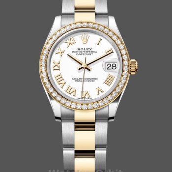 Replique Rolex Datejust 31mm or jaune cadran romain diamant 278383rbr 0001 cadran blanc pour femme