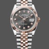 Replique Rolex Datejust 36-126231 0041 unisexe, or Everose 18 carats, lunette cannelée, cadran cannelé gris ardoise unisexe