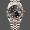 Replique Rolex Datejust 36-M126231 0019 pour femme, or Everose, cadran diamant noir, Cadran noir pour femme