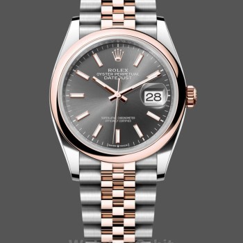 Replique Rolex Datejust 36-m126201 0013, or Everose, cadran gris, Jubilee, cadran gris pour femme
