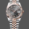 Replique Rolex Datejust 36-m126231 0023, or Everose, cadran romain pavé diamants ardoise, cadran gris femme