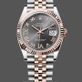 Replique Rolex Datejust 36-m126231 0023, or Everose, cadran romain pavé diamants ardoise, cadran gris femme