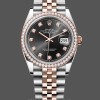 Replique Rolex Datejust 36mm Everose Gold Black Dial Diamond Bezel m126281rbr 0007 Black Dial pour femme