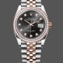 Replique Rolex Datejust 36mm Everose Gold Black Dial Diamond Bezel m126281rbr 0007 Black Dial pour femme