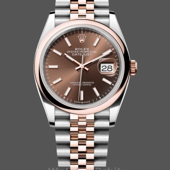 Replique Rolex Datejust 36mm Everose Gold Chocolate Dial Femmes - M126201 0043 Chocolate Dial