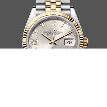 Replique Rolex Datejust 36mm Unisex-126233 0031-Argent Cadran chiffres romains Lunette cannelée Argent