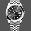 Replique Hommes - Rolex Datejust 41-126333 0013, Cadran noir, Lunette cannelée, Noir Hommes