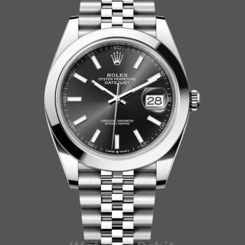 Replique Hommes - Rolex Datejust 41-126333 0013, Cadran noir, Lunette cannelée, Noir Hommes