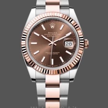 Replique Rolex Day Date-M128235 0050 unisexe, or rose, cadran diamant ardoise, bracelet président, gris