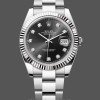 Replique Hommes Rolex Datejust 41mm Men's-m126334 0011-Nivelle cannelée-Diamant noir Cadran noir