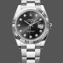 Replique Hommes Rolex Datejust 41mm Men's-m126334 0011-Nivelle cannelée-Diamant noir Cadran noir