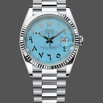 Replique Hommes - Rolex Datejust 41MM Ice Blue Dial with Fluted Bezel 126334 Ice Blue Dial