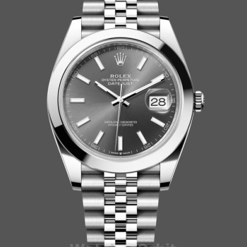 Replique Hommes - Rolex Datejust 41-M126300 0008, acier, cadran gris, bracelet jubilé, cadran gris Hommes