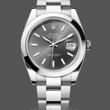 Replique Hommes - Rolex Datejust 41-M126300 0007, acier, cadran ardoise, cadran gris hommes