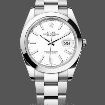 Replique Hommes - Rolex Datejust 41-M126300 0005, acier, cadran blanc, Cadran blanc pour hommes