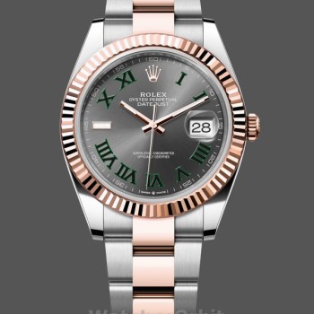 Replique Hommes - Rolex Datejust 41-m126331 0015, acier et or Everose, cadran Wimbledon, bracelet Oyster gris
