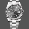 Replique Hommes Rolex Datejust 41-M126334, Or blanc, lunette cannelée, cadran ardoise, Oyster, cadran gris hommes