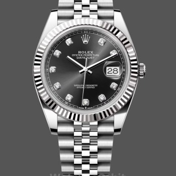 Replique Hommes Rolex Datejust 41-m126334, Rolesor, Black Diamond Dial, Hommes Cadran noir