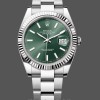 Replique Hommes Rolex Datejust 41mm Hommes-m126334 0027-Monture cannelée-Cadran vert Cadran vert
