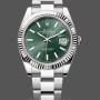 Replique Hommes Rolex Datejust 41mm Hommes-m126334 0027-Monture cannelée-Cadran vert Cadran vert