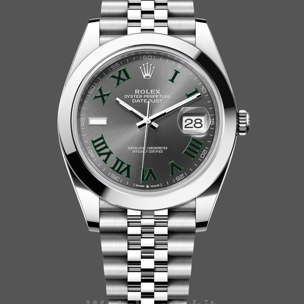 Replique Hommes - Rolex Datejust 41-m126300 0014, acier, cadran romain ardoise, cadran gris jubilé