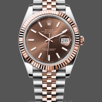 Replique Hommes - Rolex Datejust-m126331 0002, Automatique, Or rose et acier, Cadran brun