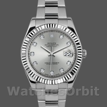 Replique Hommes Rolex Datejust II 41mm Hommes-116334-Silver Diamond Dial Silver Diamond
