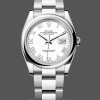 Replique Rolex Datejust 36mm Unisex-m126200 0008-White Roman Dial-Stainless Steel White Dial pour femme