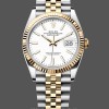 Replique Rolex Datejust 36mm Unisex-m126233 0019-White Index Dial-Fluted Bezel White pour femme