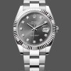Replique Hommes Rolex Datejust 41mm Hommes-m126334 0005-Cerclage cannelé-Dialogue gris rhodium foncé Gris
