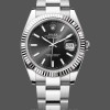 Replique Hommes Rolex Datejust 41mm Hommes-m126334 0017-Cerclage cannelé-Cadran noir Noir