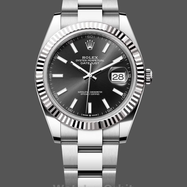 Replique Hommes Rolex Datejust 41mm Hommes-m126334 0017-Cerclage cannelé-Cadran noir Noir