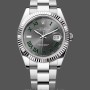 Replique Hommes Rolex Datejust 41mm Hommes-m126334 0021-Lunette cannelée-Cadran gris Wimbledon Grey Wimbledon