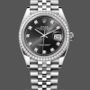 Replique Bracelet Jubilé Rolex Datejust Homme Acier inoxydable Cadran noir diamant - 126284RBR 0019 Cadran noir