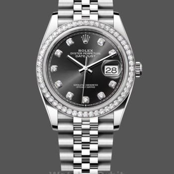 Replique Bracelet Jubilé Rolex Datejust Homme Acier inoxydable Cadran noir diamant - 126284RBR 0019 Cadran noir