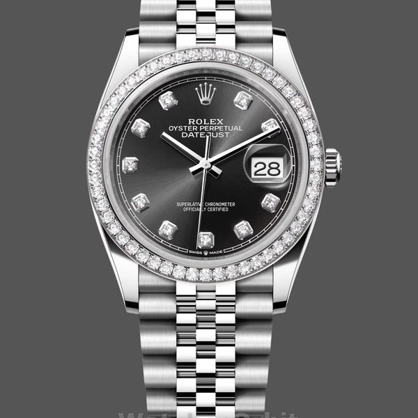 Replique Bracelet Jubilé Rolex Datejust Homme Acier inoxydable Cadran noir diamant - 126284RBR 0019 Cadran noir