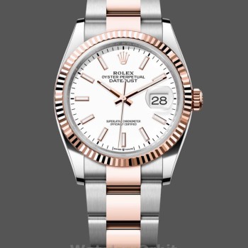 Replique Hommes - Rolex Datejust-m126231 0018, acier inoxydable et or rose, index blanc, cadran blanc Oyster