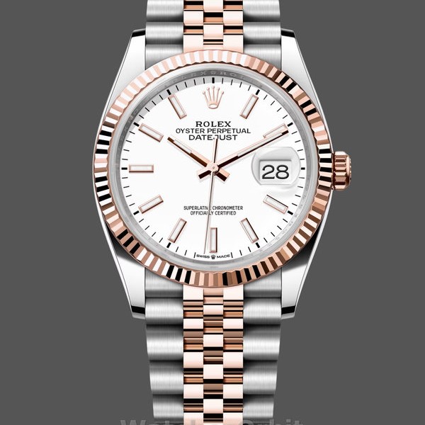 Replique Hommes - Rolex Datejust-M126231 0017, acier et or Everose, cadran blanc Cadran blanc