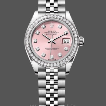 Replique Rolex Datejust 28mm Femme-m279384rbr 0003-acier et or blanc-cadran rose Cadran rose